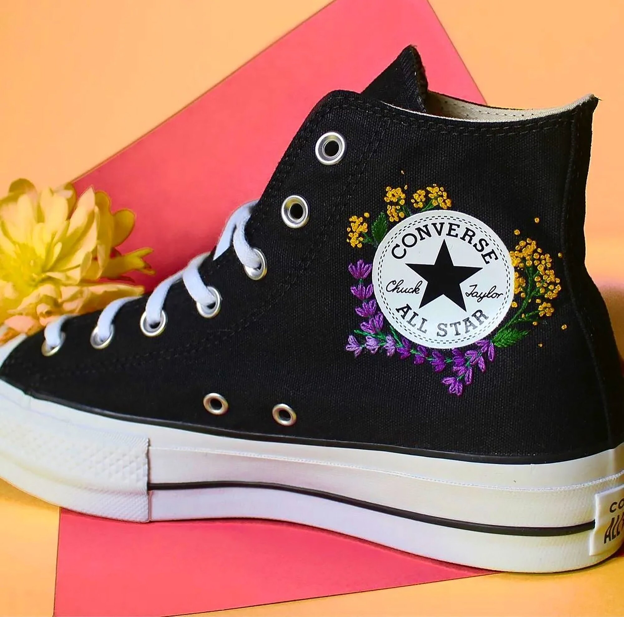 Buy Custom Embroidery Converse Sports Shoes Converse High Top Online in  India - Etsy