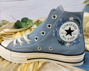 custom chuck taylor all star floral embroidery high top