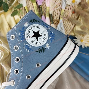 Light Blue Converse Etsy