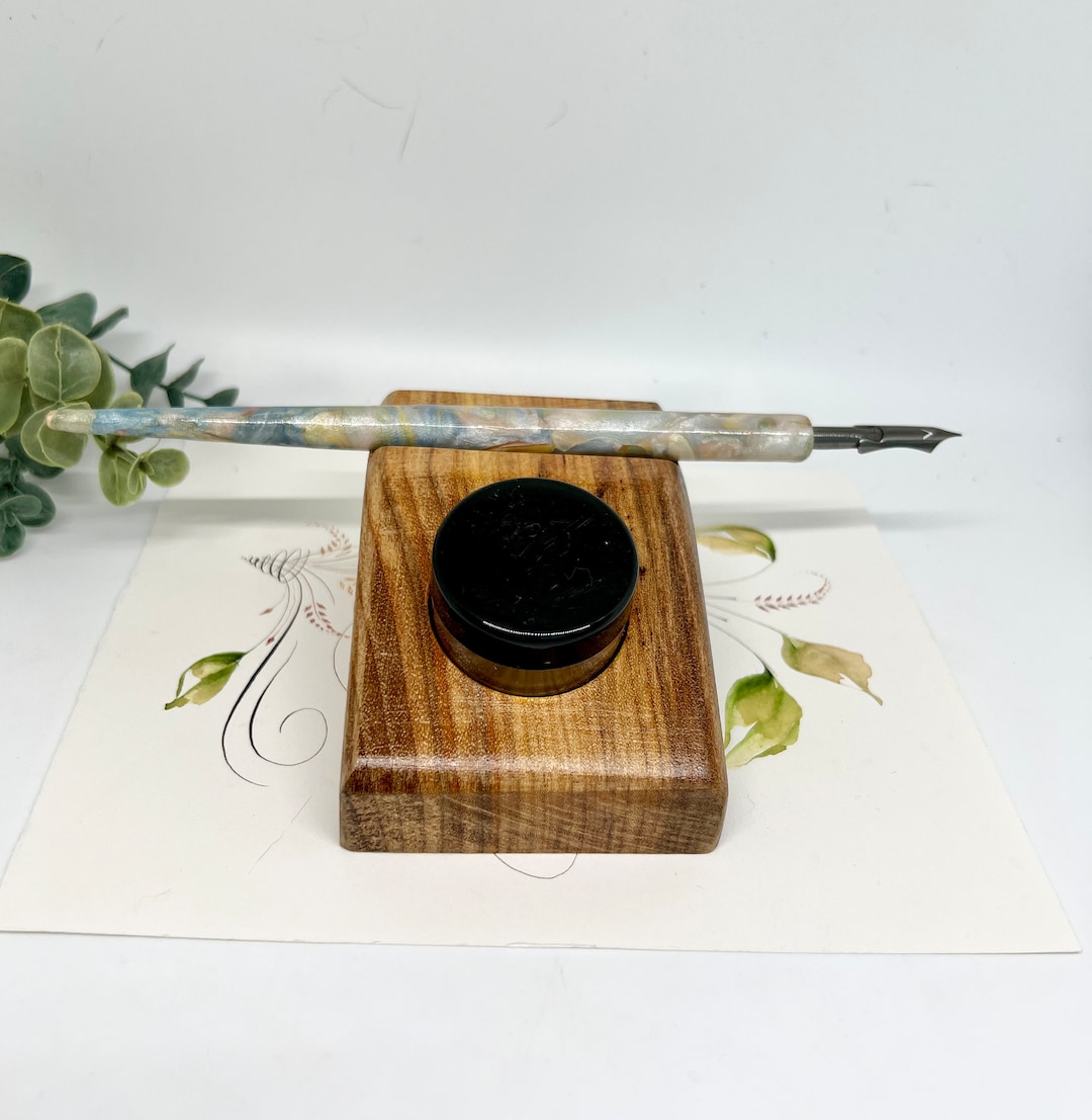 Ink Rest Canarywood Ink Holder and Pen Rest - Etsy