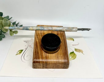 Canarywood Ink Holder and Pen Rest