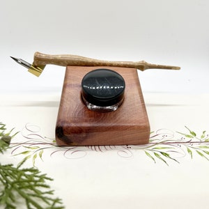 Red Cedar Ink Holder and Pen Rest