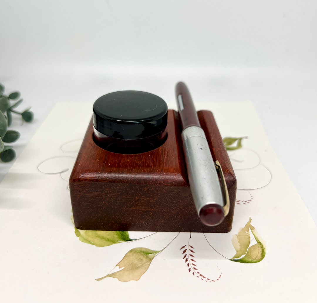 Ink Rest African Padauk Ink Holder and Pen Rest - Etsy