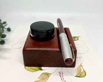 African Padauk Ink Holder and Pen Rest