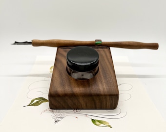Walnut Ink/Paint Holder and PenRest
