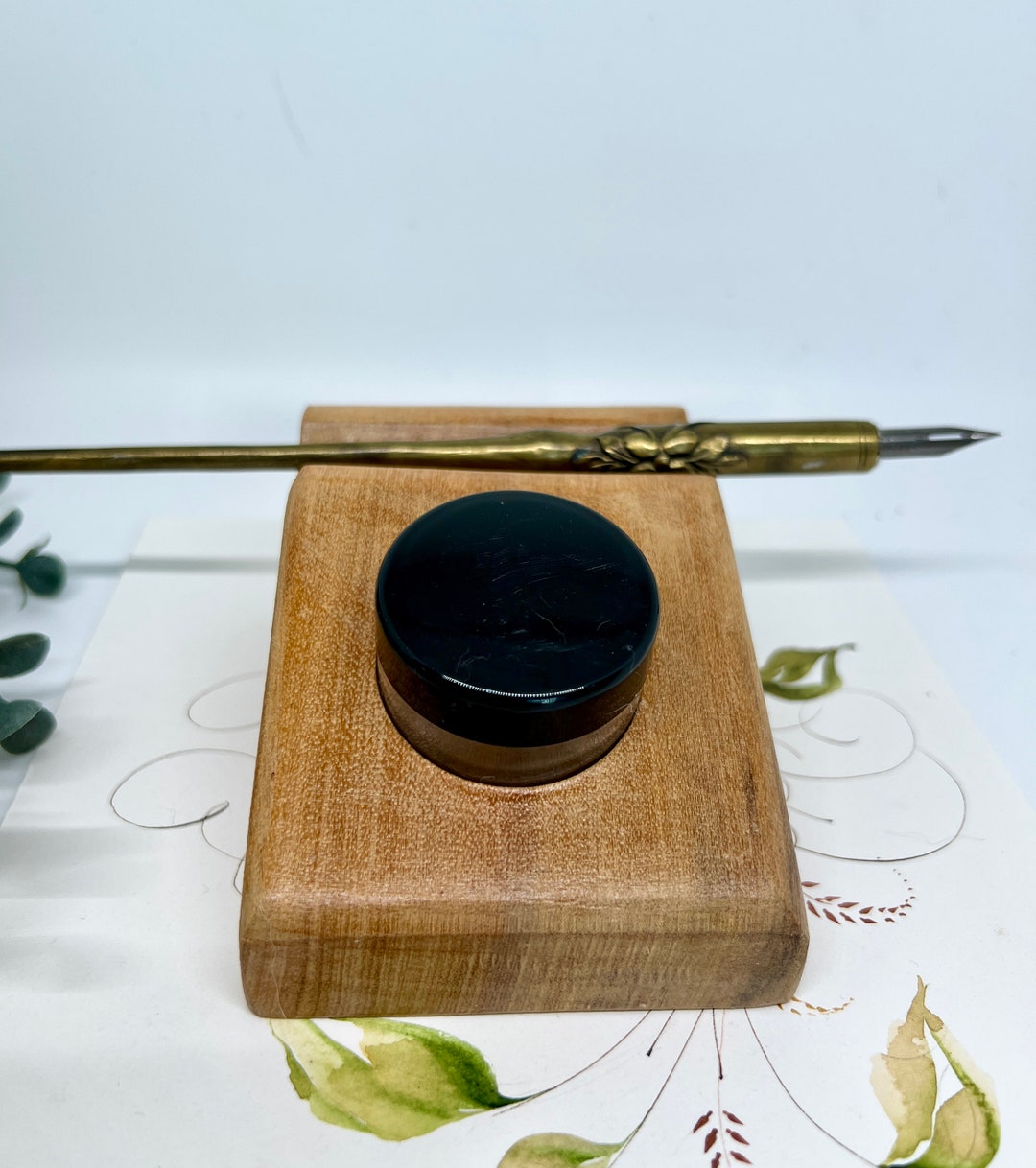 Ink Rest Myrtle Wood Ink Holder and Pen Rest - Etsy