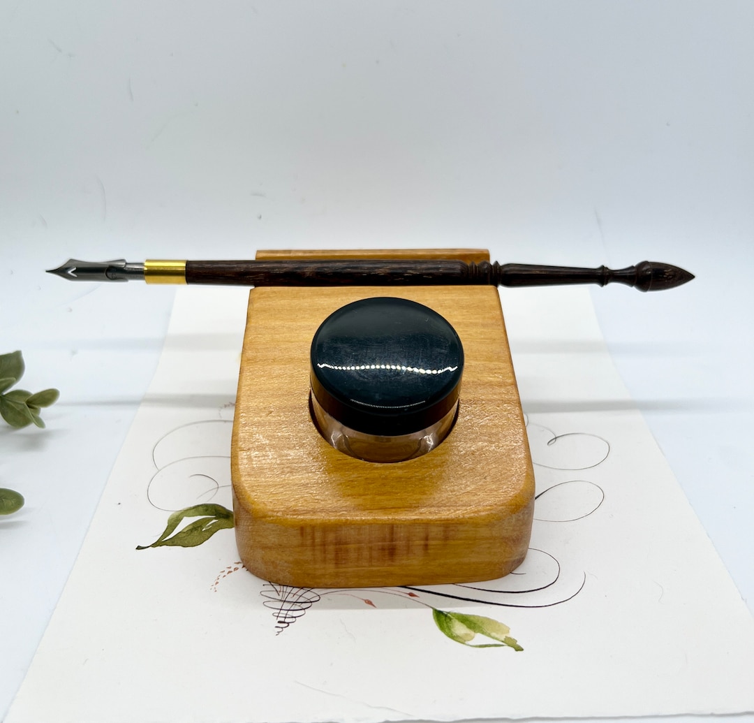 Ink Rest Osage Orange Pen Rest and Ink Holder - Etsy