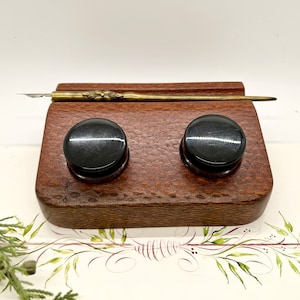 Leopardwood Ink Holder and Pen Rest