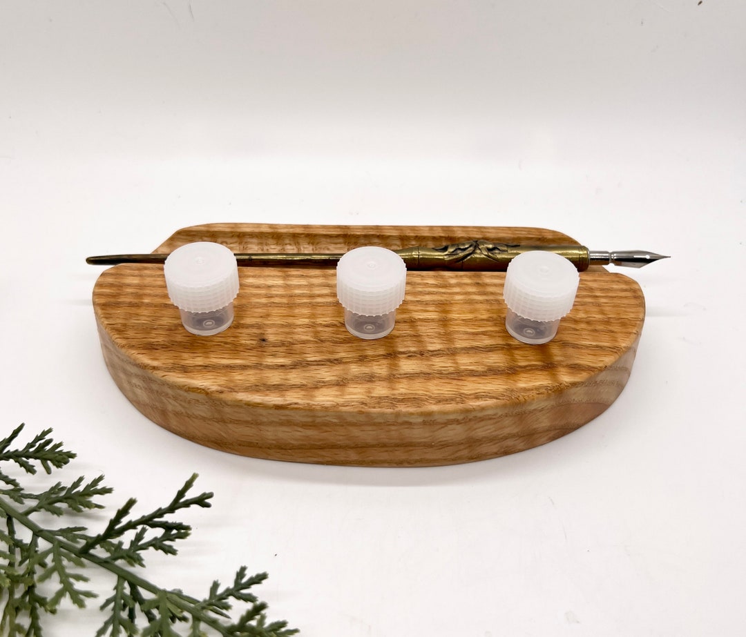 Ink Rest White Oak Ink Holder and Pen Rest - Etsy