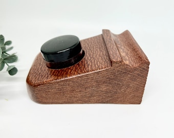 Leopardwood Ink Holder and Pen Rest