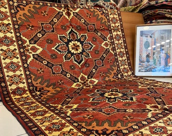 Hand Knotted Afghan Kargai Rug, Oriental Wool Carpet (236x170cm)