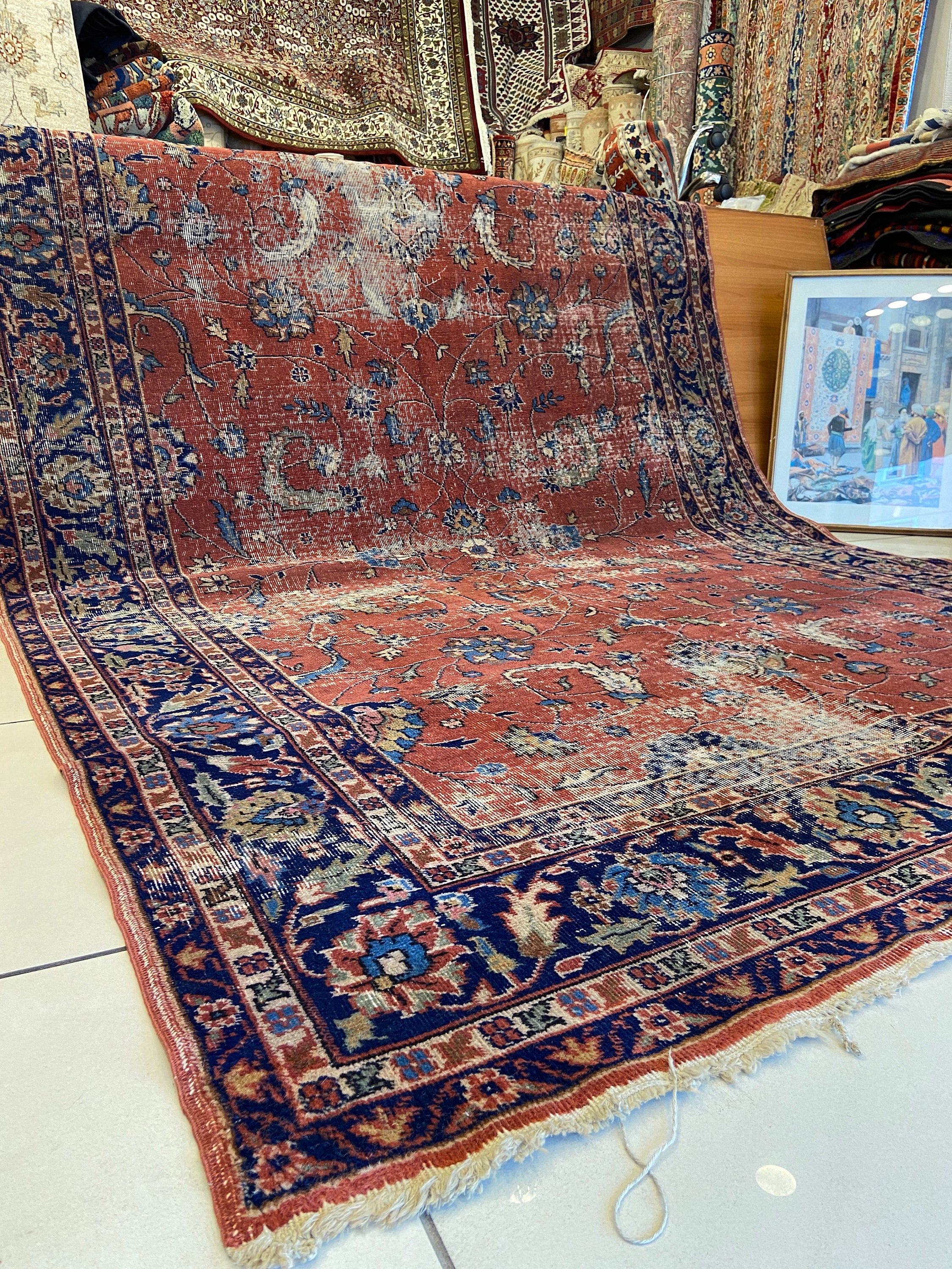Turkish Vintage Rug, Handmade Rug for Livingroom, Brown Turkish Vintage Rug, Handmade Rug for Livingroom, Brown