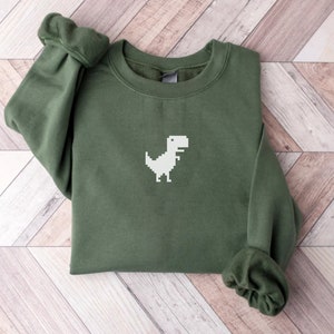 Dinosaur Sweatshirt Dino Sweatshirt Dinosaur Evolution Pixel Dinosaur Geologist Gift Dinosaur Shirt Womens Sweatshirt Trex Top Funny Sarcasm