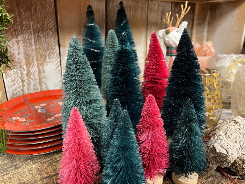 Bottle Brush Trees Vintage Style, Handdyed Etsy