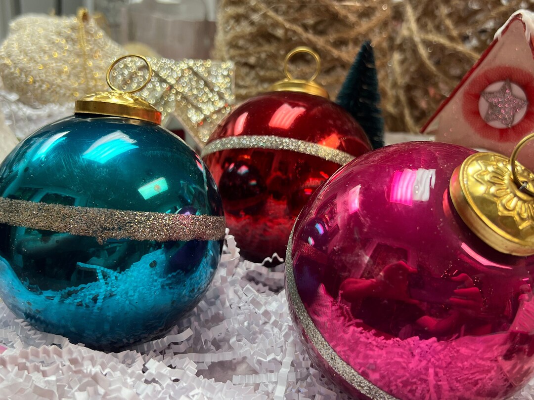 30 OFF Large Mercury Kugel Glass Ornaments Retro Design Etsy