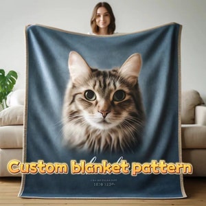 Custom Pet Blanket Using Pet Photo Name Custom Dog Blanket Personalized Dog Blankets Cat Picture Blanket Pet Photo Blanket Dog Dad Gift zdjęcie 1