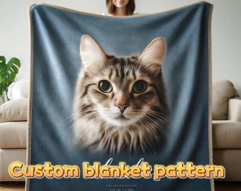 Custom Pet Blanket Using Pet Photo + Name Custom Dog Blanket Personalized Dog Blankets Cat Picture Blanket Pet Photo Blanket Dog Dad Gift