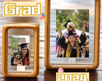 Wood Mini Photo Frame / Personalized Graduation Gifts / Teak Picture Frame / Black Walnut Photo Frame / Solid Wood