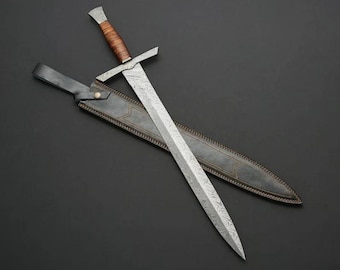 Handmade Damascus Steel Sword – Tactical Collector's Sword, Personalized
