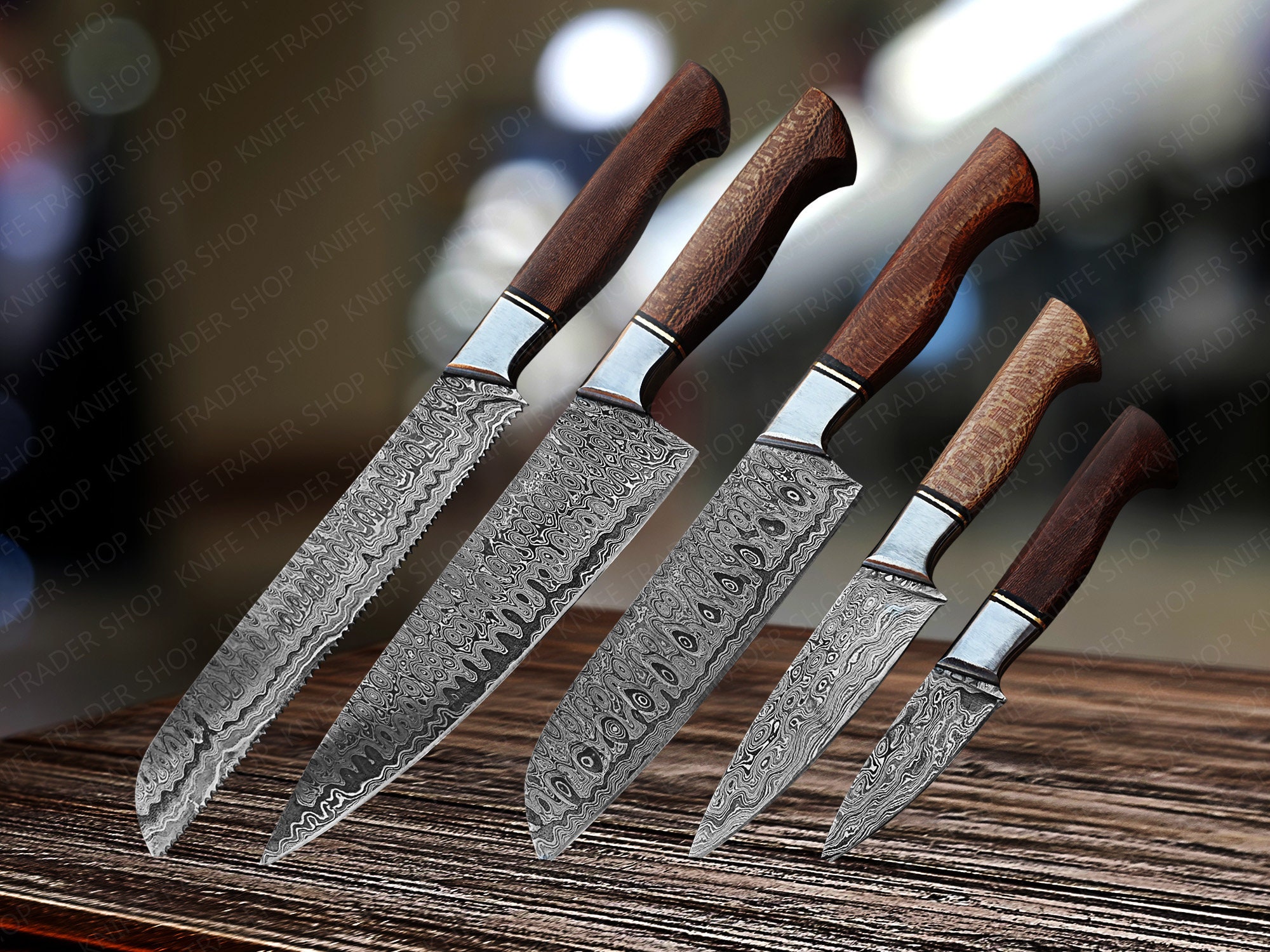 Måne Hates ledelse Ultimate Chef Knife Set Damascus Steel Blades Handmade - Etsy