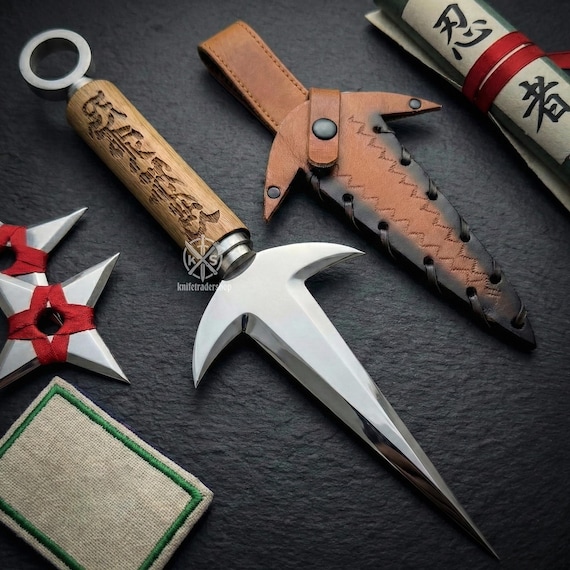 Custom Kunai Knife | Fantasy Ninja Knife With Sheath, Personalized