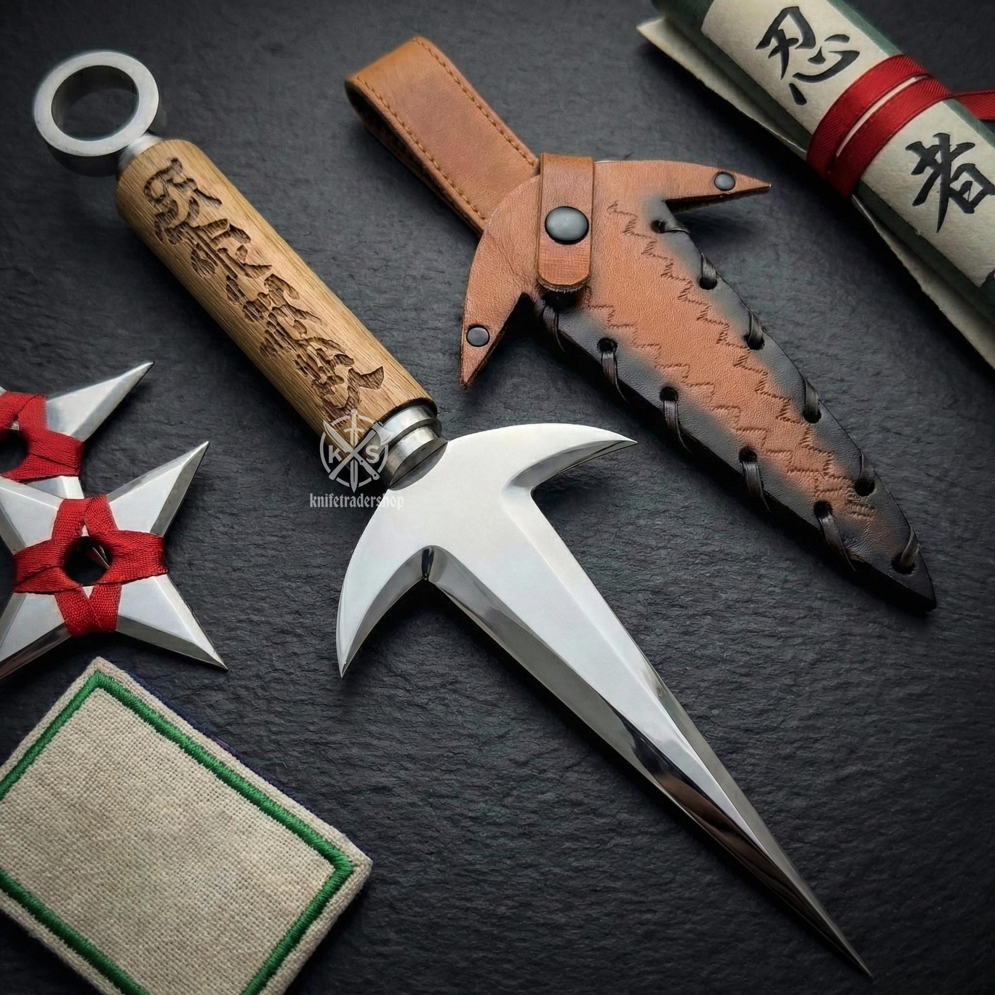 Custom Kunai Knife | Fantasy Ninja Knife With Sheath, Personalized