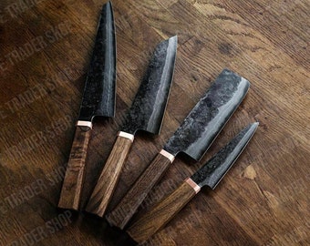 Handmade Chef Knife Set, Kitchen Knives Damascus Steel Blade, Perfect for Culinary Creations, Beautiful Gift