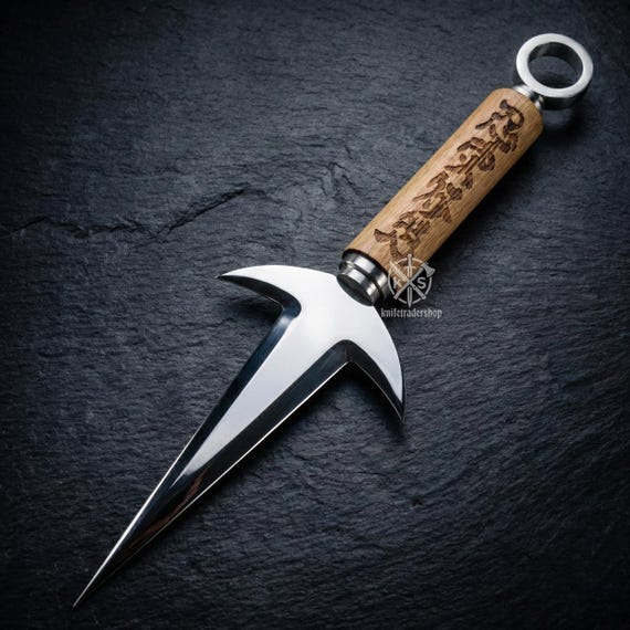 Custom Kunai Knife With Leather Sheath | Stainless Steel Ninja