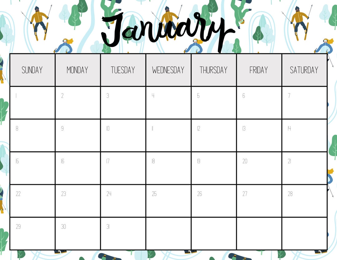 2023 Ski Calendar Printable 2023 Ski Calendar Printable 2023 Calendar