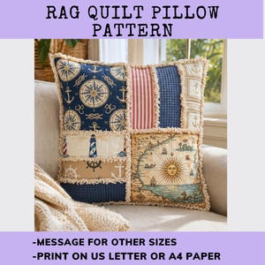 Patron de couture d'oreillers pour courtepointe en chiffon : coussin facile à bricoler et facile à rebuter Télécharger le PDF