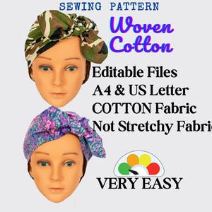 COTTON NON-Stretch Fabric Hat Sewing Pattern: Easy DIY Bow Hat (Pdf Download)