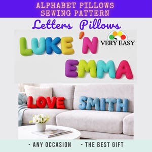 Alphabet Pillows Sewing Pattern: Easy DIY Letter Pillows (PDF Download
