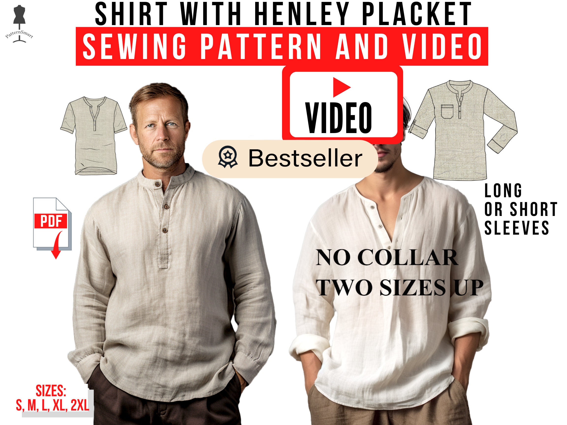 Mens Henley Shirt Pattern 