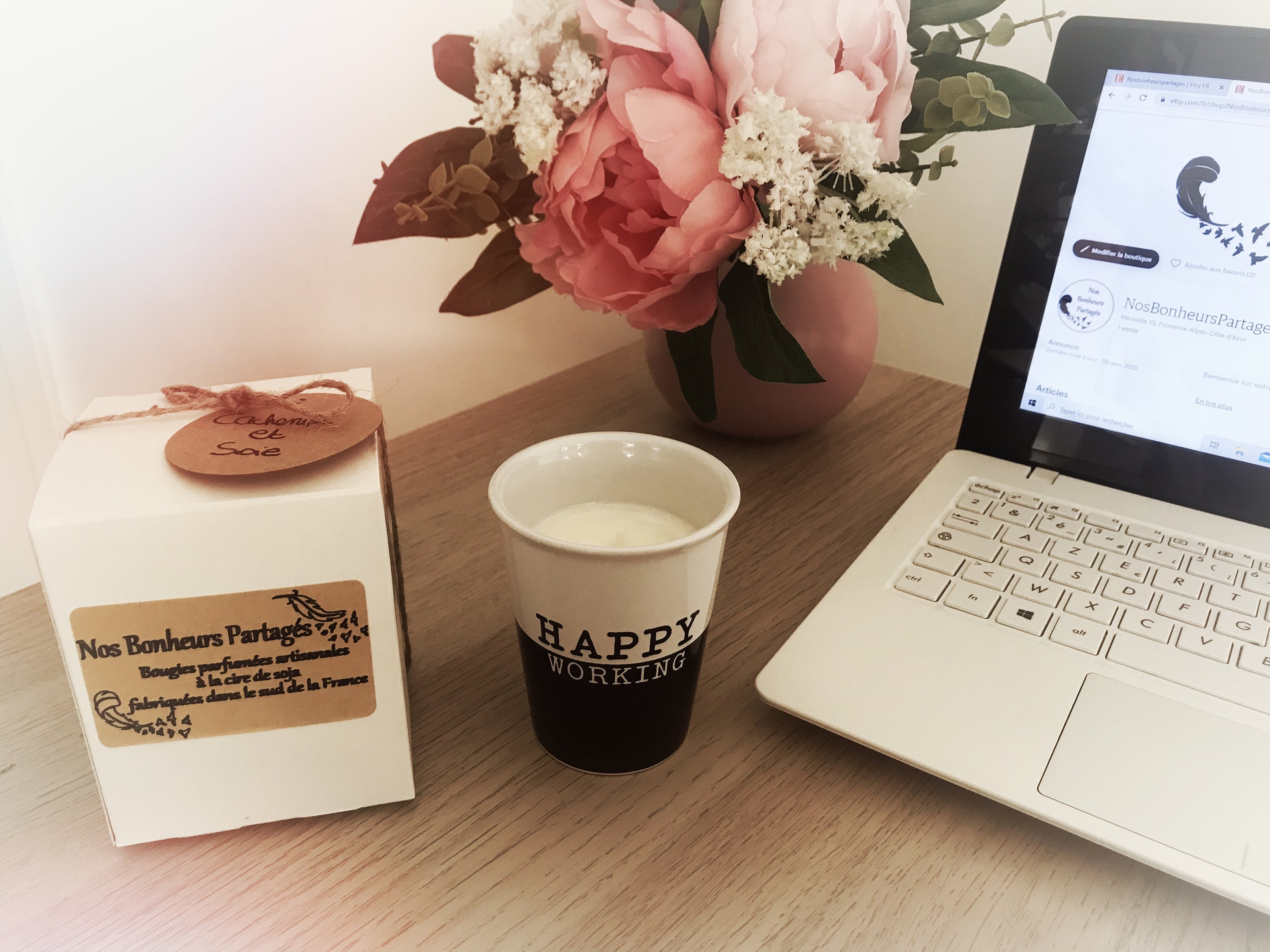 Collection Working Girl Nosbonheurspartages - Bougies Artisanales Parfumées 100% à La Cire Végétale 