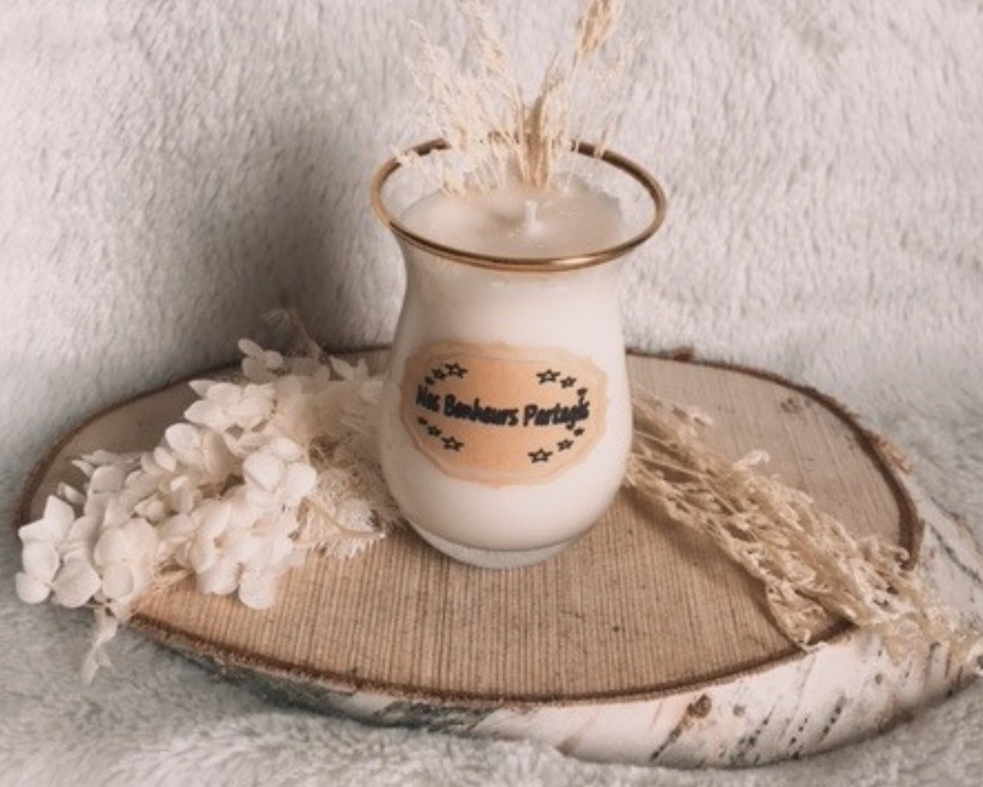 Musc Blanc N2 Fleurs Séchées Bougies Parfumees Artisanales Nos Bonheurs Partages