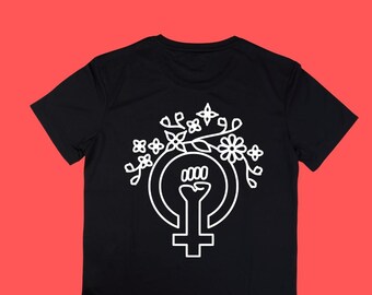 Camiseta con símbolo feminista: Poder femenino, empoderamiento femenino