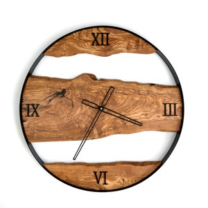 Horloge murale olive sur mesure. Horloge murale pour le salon, la chambre, le bureau. image 3