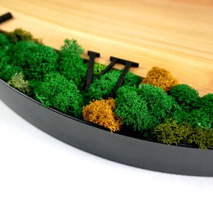 Custom made wall clock with moss. Clock with moss for the living room, bedroom, office. image 9
