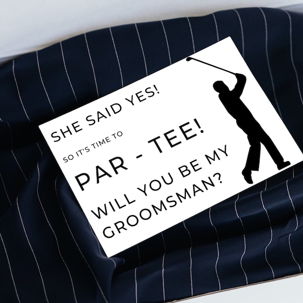 Funny Golf Themed Groomsmen Proposal Card, Will You Be My Groomsman, Customizable Template, Digital Download