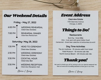 Wedding Timeline, Wedding Details Card, Wedding Itinerary, Wedding Day Timeline, Printable Itinerary Template, Wedding Day Timeline