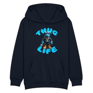 Dziecięca bluza z kapturem, chłopięca bluza z kapturem Rapper Bear - modna bluza z kapturem dla dzieci w stylu hip-hopowym i ulicznym, 3-10 lat, fajny i wygodny styl
