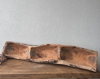 Bol en bois primitif rustique - Bol décoratif pour table basse