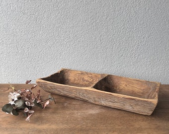 Rustic Primitive Wood Bowl - decorative coffee table bowl