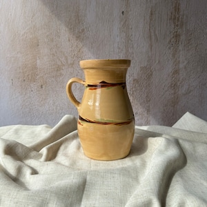 Hungarian Primitive Jug, Vintage Vase, Rustic Pottery Pitcher, Home Decor Gift, Historic Vessel, Antique Clay Vase, Farmhouse Decor