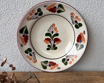 Antique Peasant Wall Plate - Traditional Hand Painted Ceramic Pottery