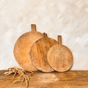 Antique Bread Board Set & Vintage Cutting Board - Charcuterie Serving Tray