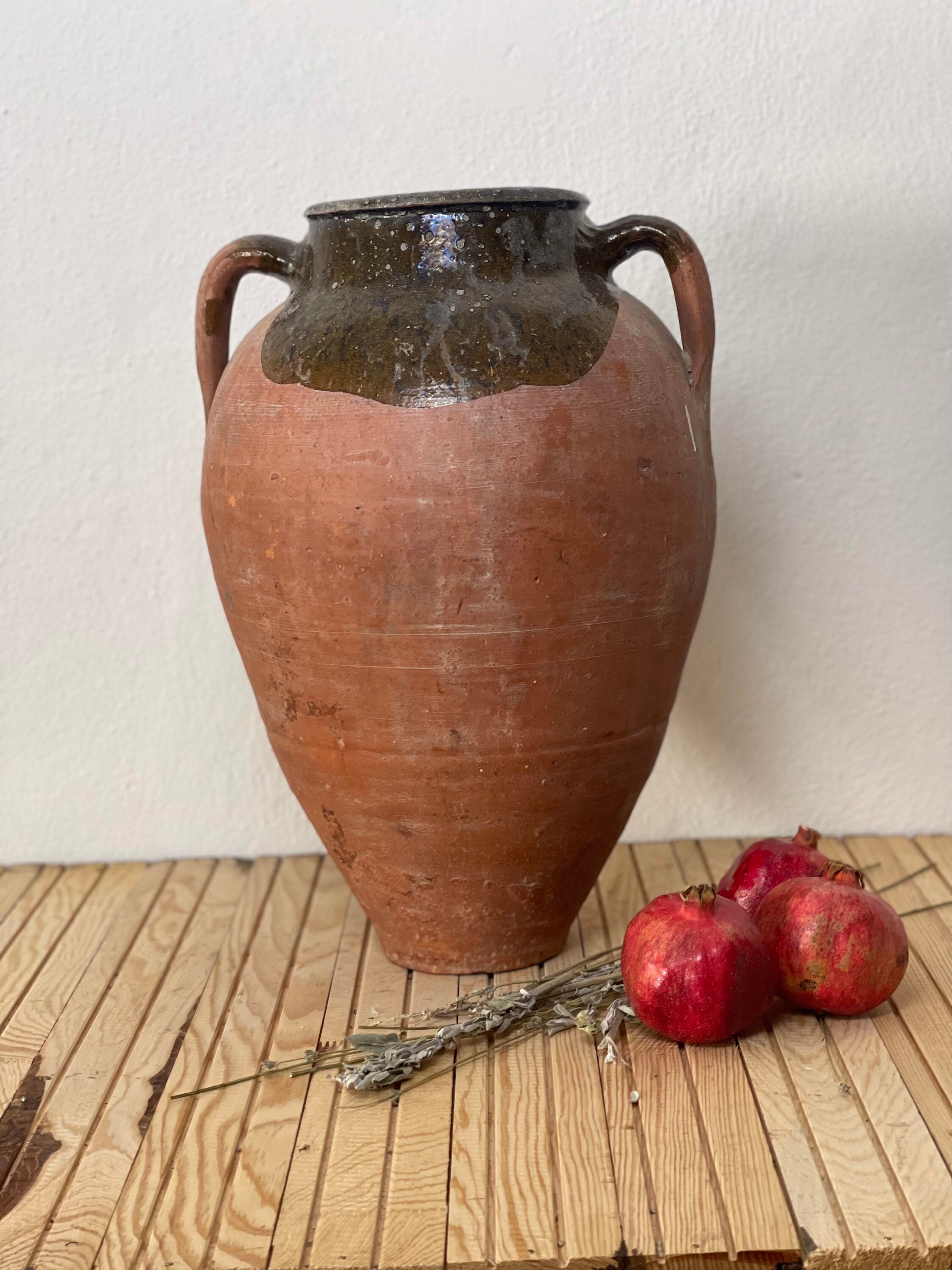 Antique Terracotta Vase Pot Rustic Earthenware Decoration Etsy