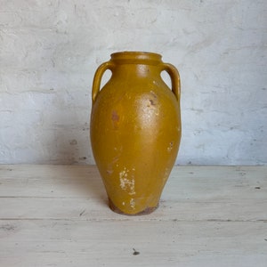 Antique Terracotta Vase, Rustic Turkish Pottery, Primitive Jug, Brown Pot, Wabi Sabi Pottery