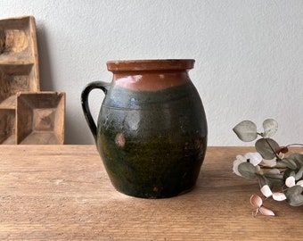 Vase antique en terre cuite | Poterie turque rustique | Cruche primitive | Récipient en bronze vieilli | Pot brun | Décoration d'intérieur wabi-sabi | Ancienne fermette