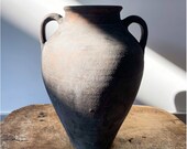 Natural Clay Vessel, Clay Pot, Rustic Earthenware Decoration , Primitive Jug, Amphora, Pottery, Wabi sabi Vase